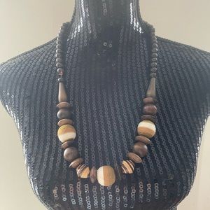 Vintage Wooden Beads Necklace